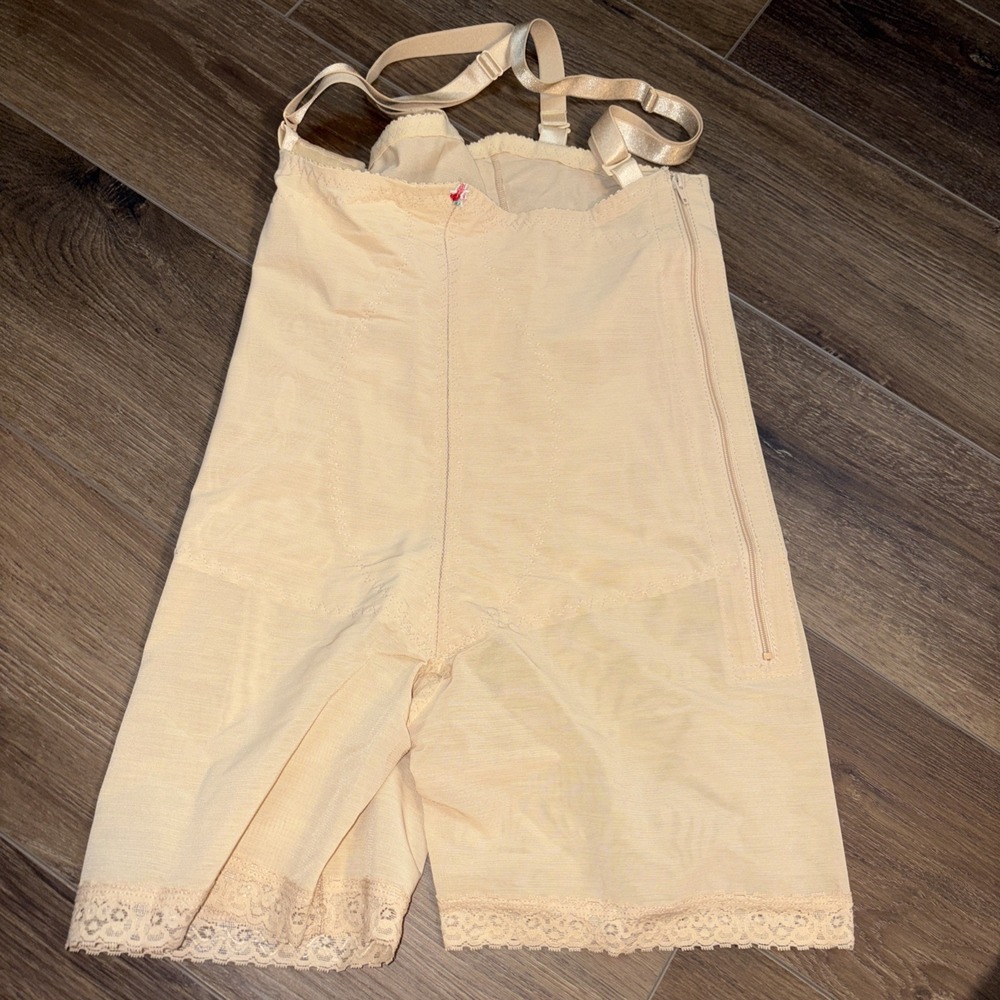 Design Veronique Beige Zipper Abdominal Girdle Compression Bodysuit Support #850